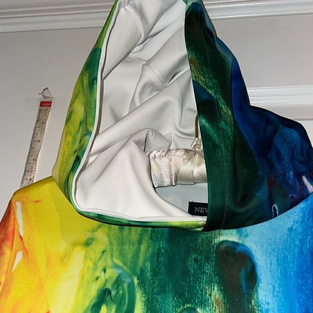 Multicolor Rainbow Paint Drip Hoodie By Newcosplay Girl's Size XL - Picture 5 of 12